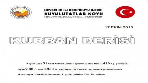 KÖYLÜLERİMİZ'İN EĞİTİME KATKISI DEVAM EDİYOR..